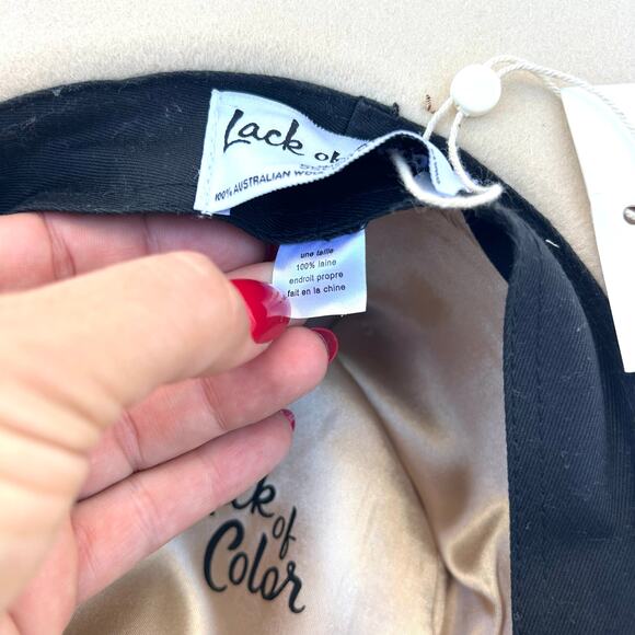 New Lack Of Color Juno Boater Hat Cream Australian Wool Small Gold Band Felt - Picture 10 of 10